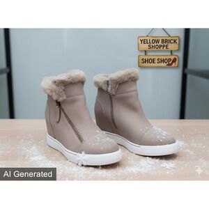 Sugar Kiwi Women's Hidden Wedge‎ Sneakers Tan 8